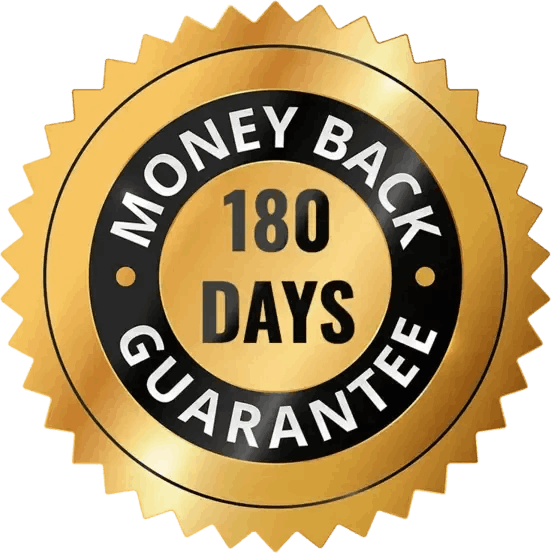 Neuro Sharp&nbsp;-180-day risk-free money-back guarantee badge